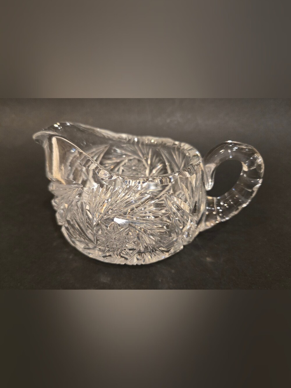 Vintage ABP Crystal Cut Glass Creamer - Clear